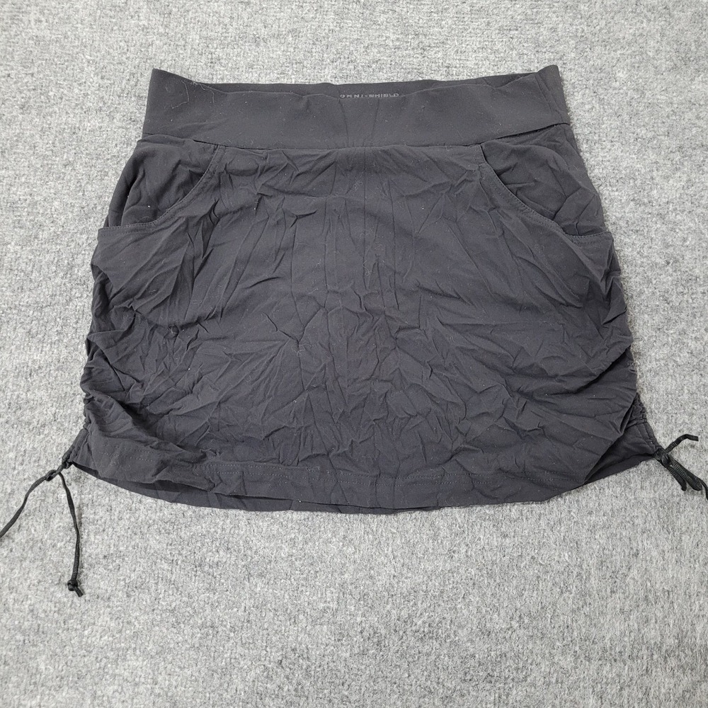 Columbia Skort Womens Size M Black Omni-Shield Active Hiking Stretch Cinch Side